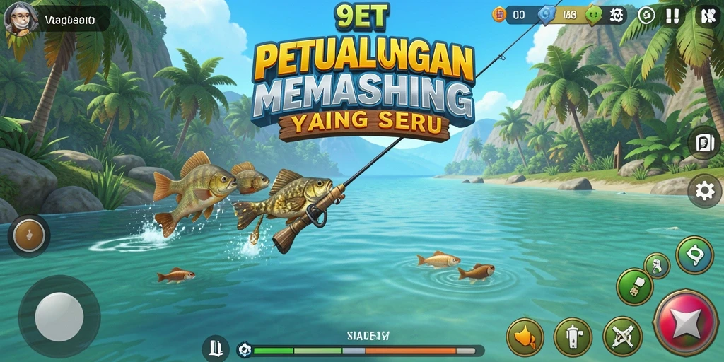 Tampilan gameplay seru saat menangkap ikan di 9ET.