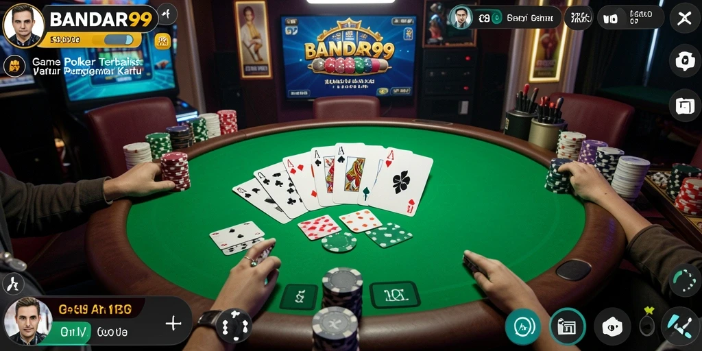 Tampilan menarik dari permainan Poker di BANDAR99.