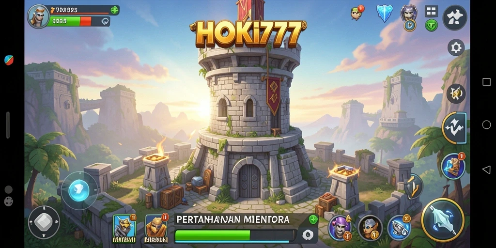 Screenshot gameplay HOKI777 menunjukkan aksi seru dalam Tower Defense.