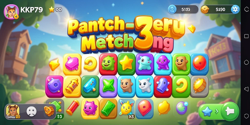 Tampilan gameplay KPK79 dengan tantangan seru Match-3.