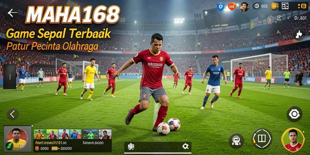 Tampilan gameplay <strong>MAHA168</strong> yang menarik dengan aksi sepak bola yang mendebarkan.
