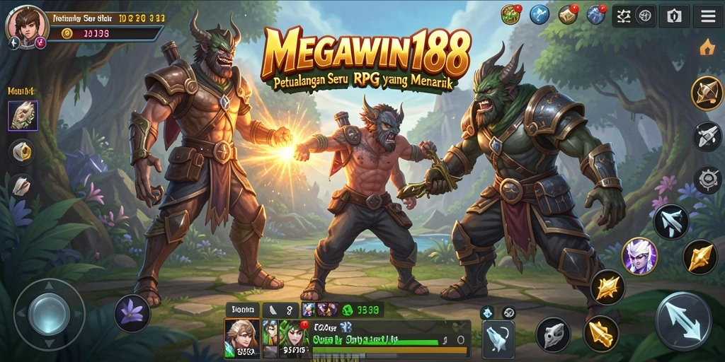 Tampilan gameplay RPG yang menegangkan dalam MEGAWIN188.