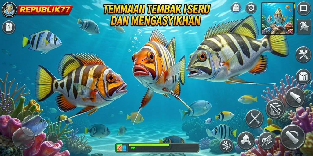 Tampilan menawan gameplay Tembak Ikan di REPUBLIK77.