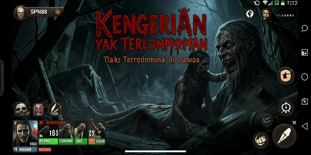 Screenshot gameplay SPN88 menampilkan suasana menegangkan dan grafis yang menakutkan.