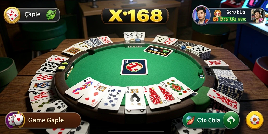 Tampilan gameplay X168 yang menarik dan seru saat bermain Gaple.